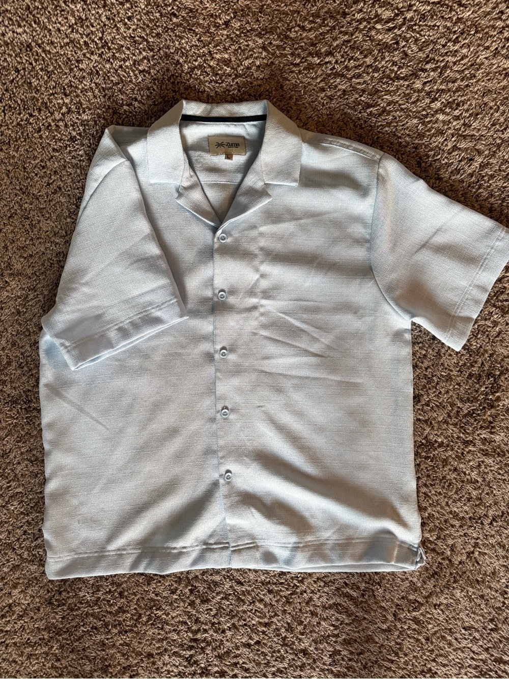 Light Blue Short-Sleeve Camp Shirt